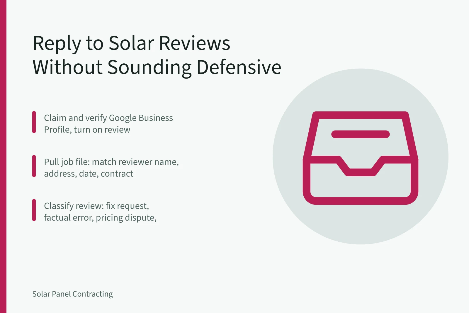 Card on replying to solar installer reviews without sounding defensive. How to Respond to Solar Installer Reviews Without Sounding Defensive