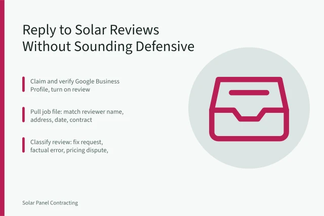 Card on replying to solar installer reviews without sounding defensive. How to Respond to Solar Installer Reviews Without Sounding Defensive