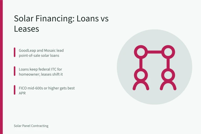 Comparison of solar loans, leases, and PPAs for installers. Solar Installer Customer Financing Options Compared: US Lenders and Terms