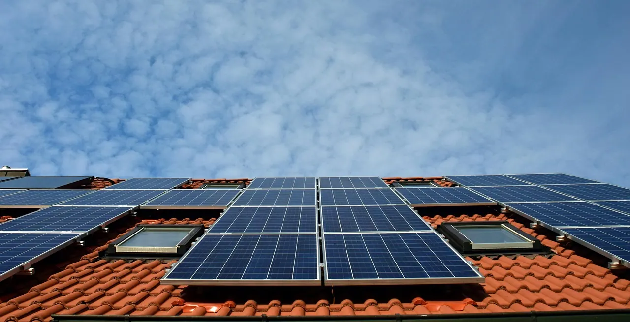 solar system, roof, power generation, solar power, solar cells, energy, electricity, house, solar energy, solar panel, energy transition, blue, nature, renewable, housetop, technol