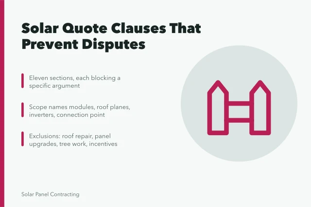 Solar installer quote template clauses and exclusions explained. Sample solar installer quotes and the template behind them, explained