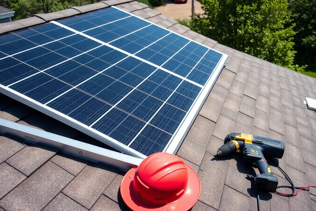 Worker installing rooftop solar panel mounting bracket with impact driver. Solar installer service quality, reviewed against real use