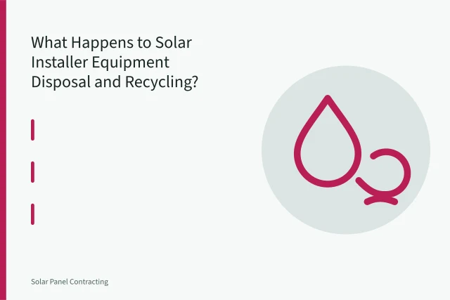 Palletized solar panels and labeled waste containers at a solar installer disposal site. What Happens to Solar Installer Equipment Disposal and Recycling?