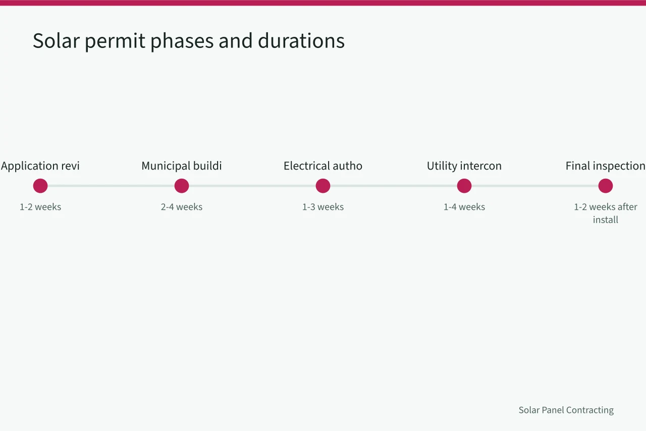 Timeline of solar permit phases with typical durations in weeks (How Long Does the Solar Permit Process Take in Canada?)
